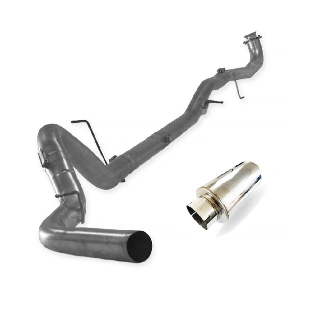 Black Bandit Race Exhaust 5 inch / With Muffler Down pipe Back Race Exhaust System GM Duramax L5P (2017 2023)